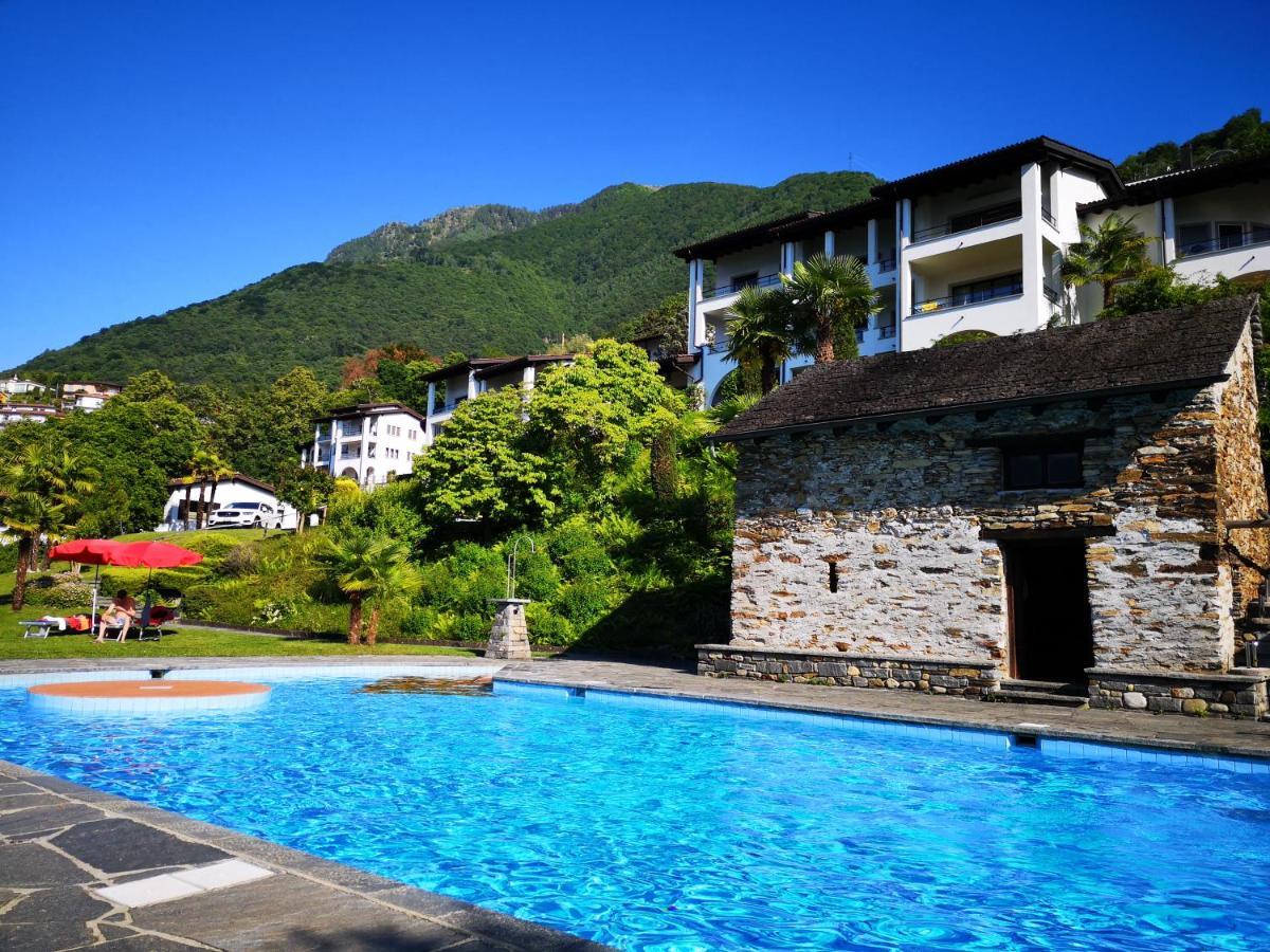1 Zimmer Apartment Mit Seesicht Und Pool Gambarogno Eksteriør bilde